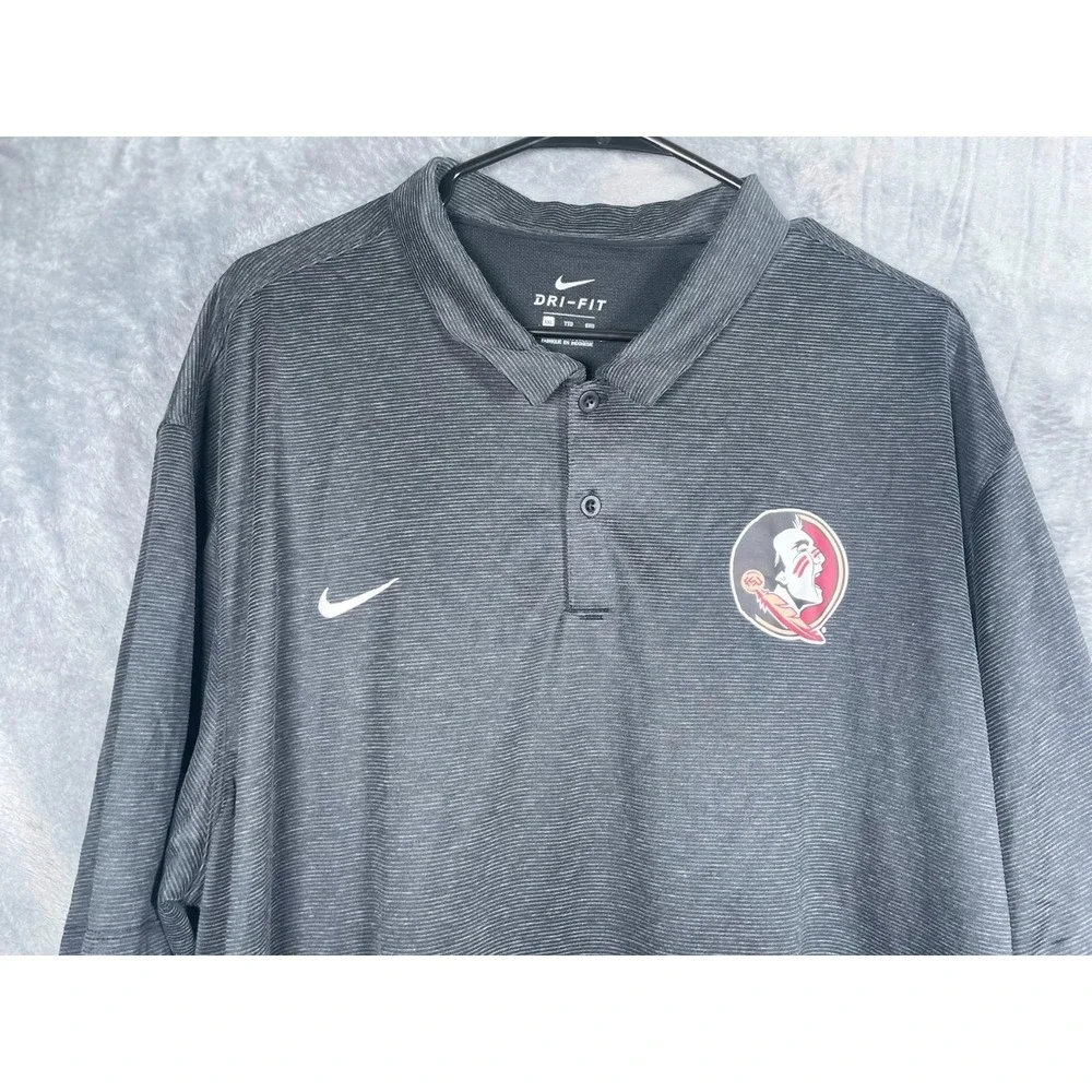 Nike Florida State Seminoles Men's Polo Shirt Charcoal Gray Size XXL‎ Brand New
